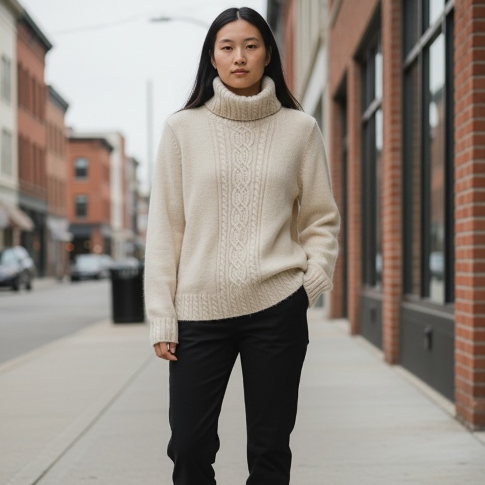 Lauren Ralph Lauren Merino Wool Blend Turtle Neck Sweater Size S